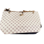 Sandglass Women's shoulder tote bag in white with gold accents, casual style, featuring shoulder straps and spacious interior.