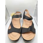 FME black full-strap comfort sandals for women, size 12, featuring cushioned straps and sturdy sole for everyday wear.